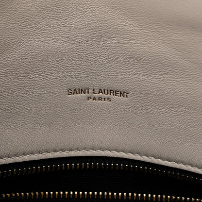 Saint Laurent Lambskin Quilted Medium Loulou Puffer Monogram Chain Satchel Crema Soft 6 of 11