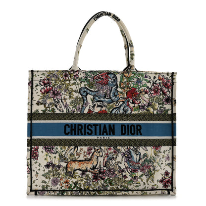 Christian Dior Canvas Embroidered Large D-Constellation Book Tote Latte Multicolor 1 of 13