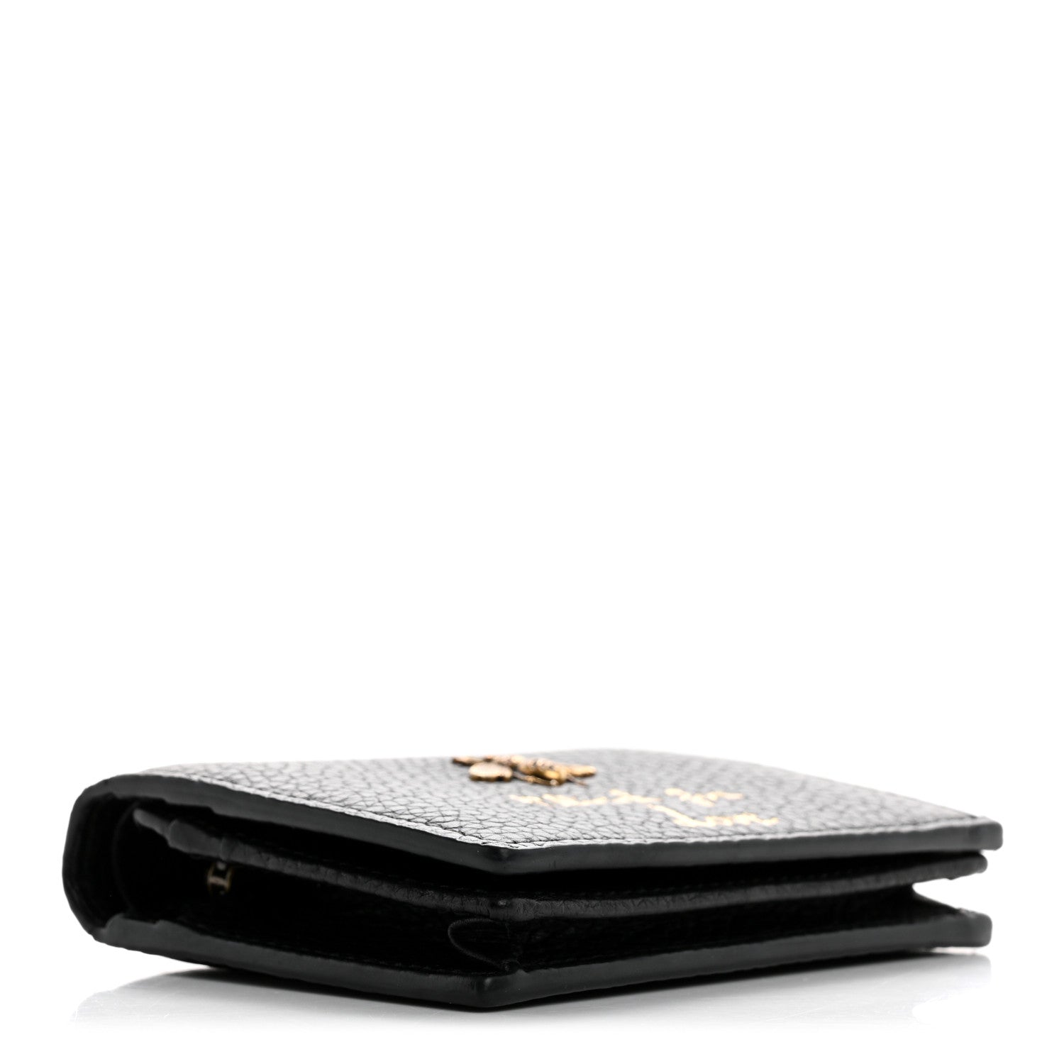 Gucci Pebbled Calfskin Animalier Card Case Black 4 of 11