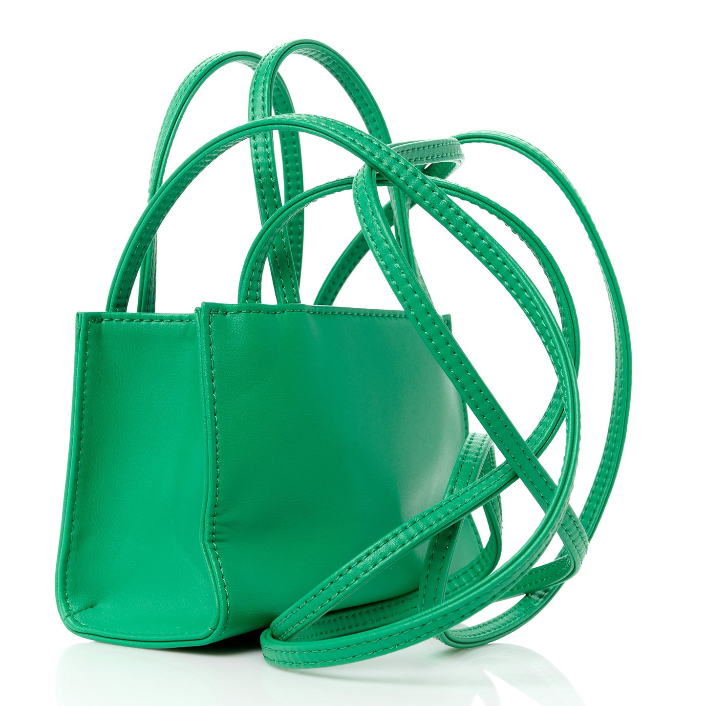 Vegan Leather Small Shopping Bag Greenscreen