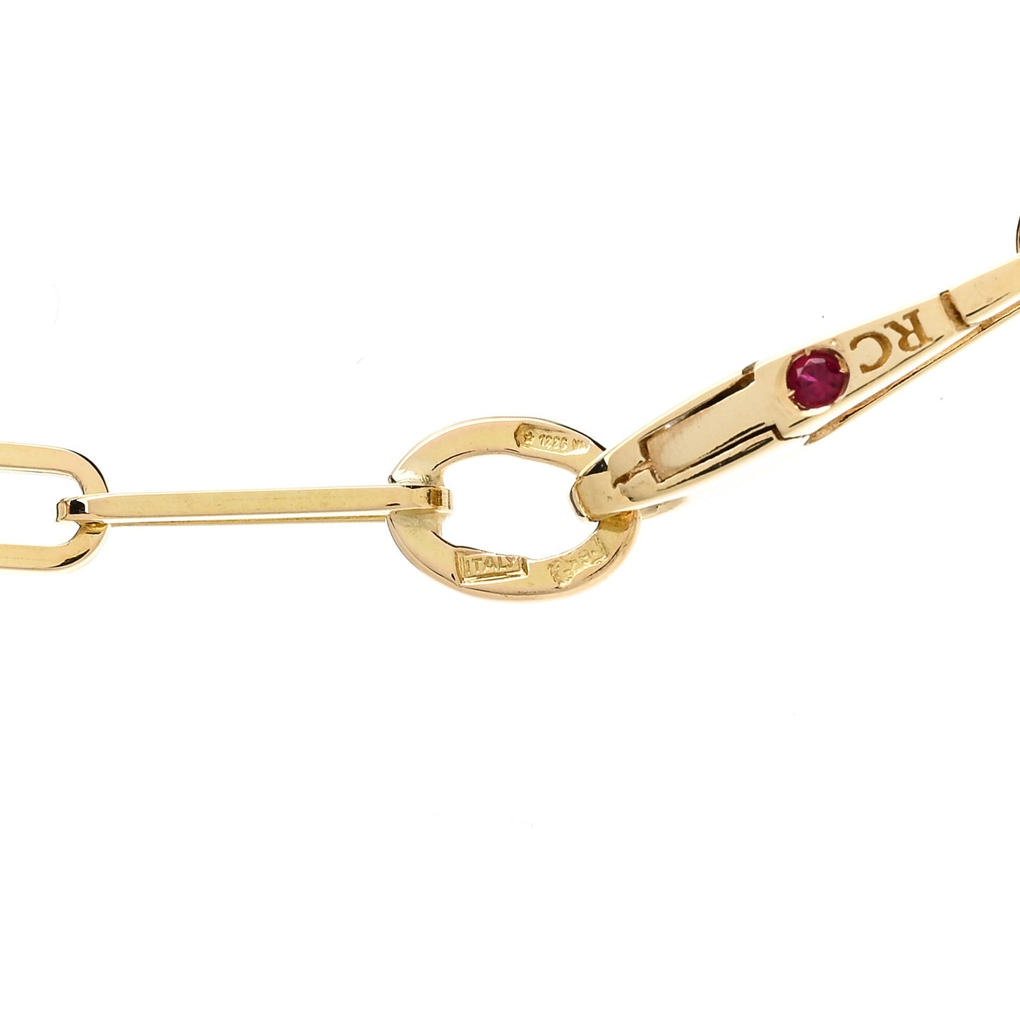 18K Yellow Gold Paper Clip Link Necklace