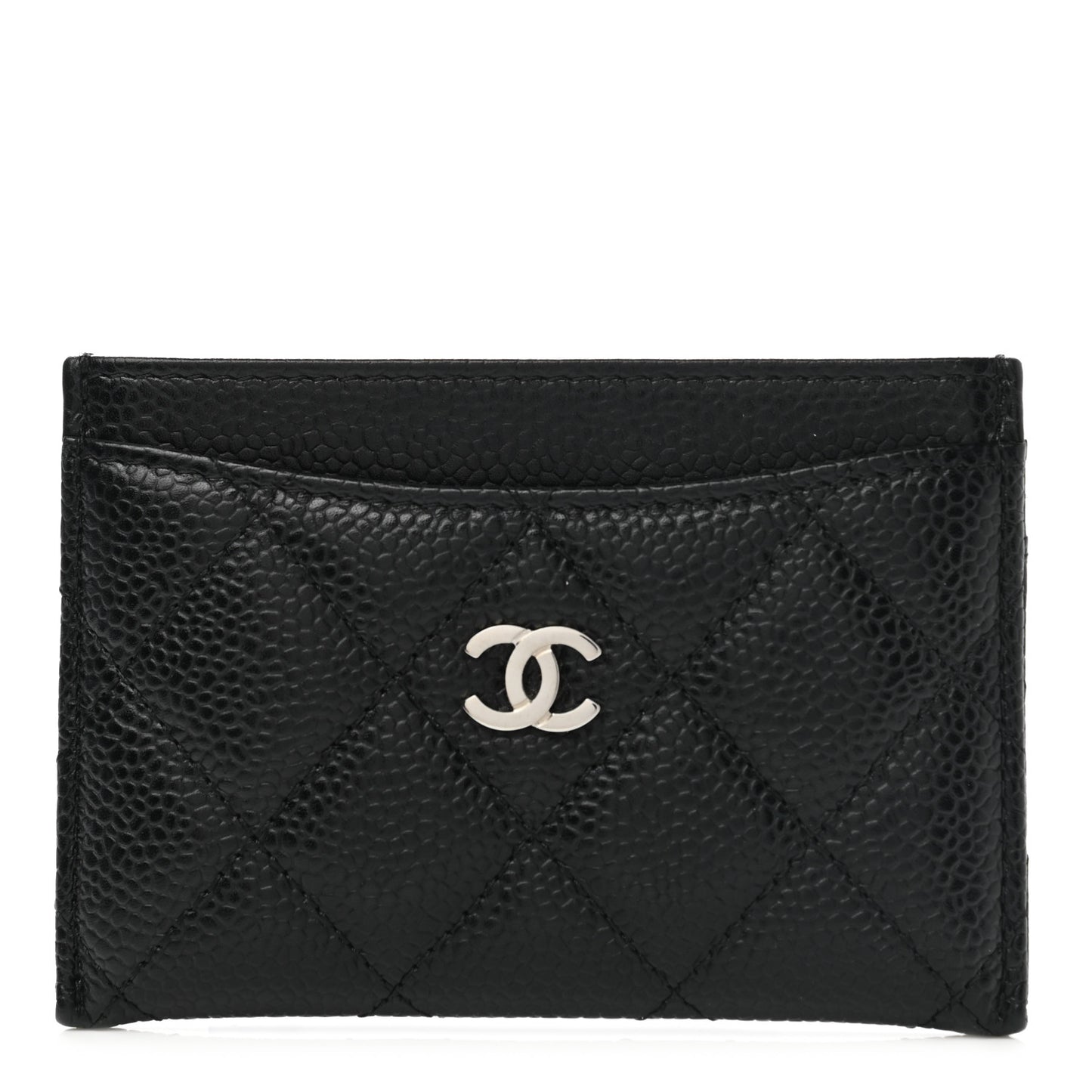 Caviar Quilted Card Holder Black