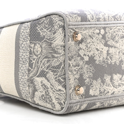 Christian Dior Canvas Toile De Jouy Reverse Embroidered Medium Lady D-Lite Gray 8 of 9