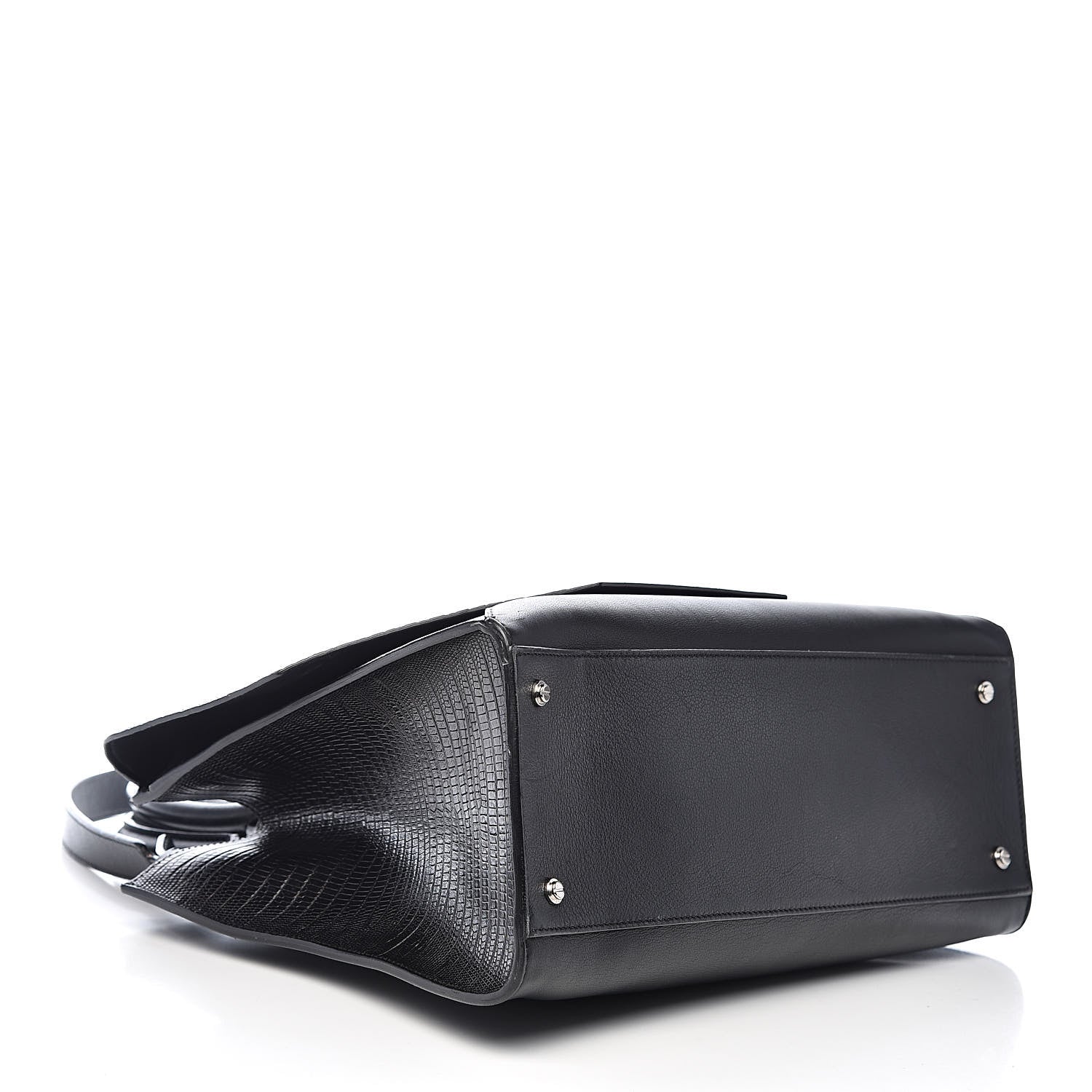 Givenchy Calfskin Crocodile Embossed Small Obsedia Satchel Black 4 of 14