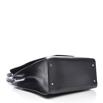 Givenchy Calfskin Crocodile Embossed Small Obsedia Satchel Black 4 of 14