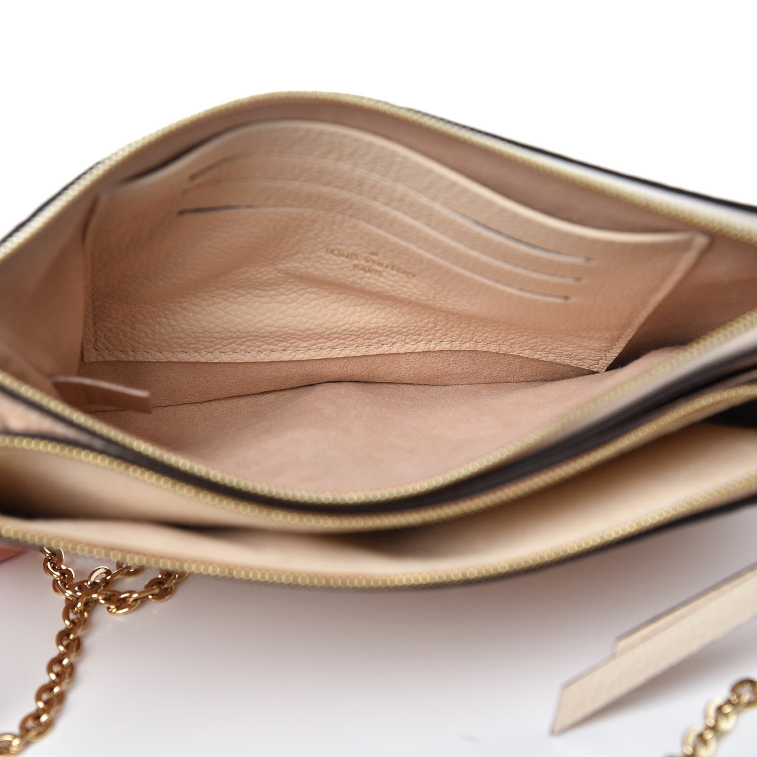 Louis Vuitton Empreinte Double Zip Pochette Beige Rose Creme 6 of 9