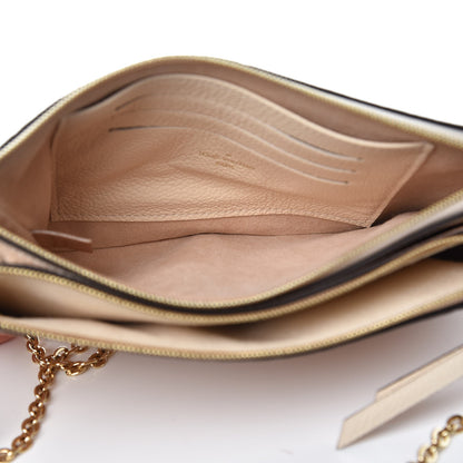Louis Vuitton Empreinte Double Zip Pochette Beige Rose Creme 6 of 9