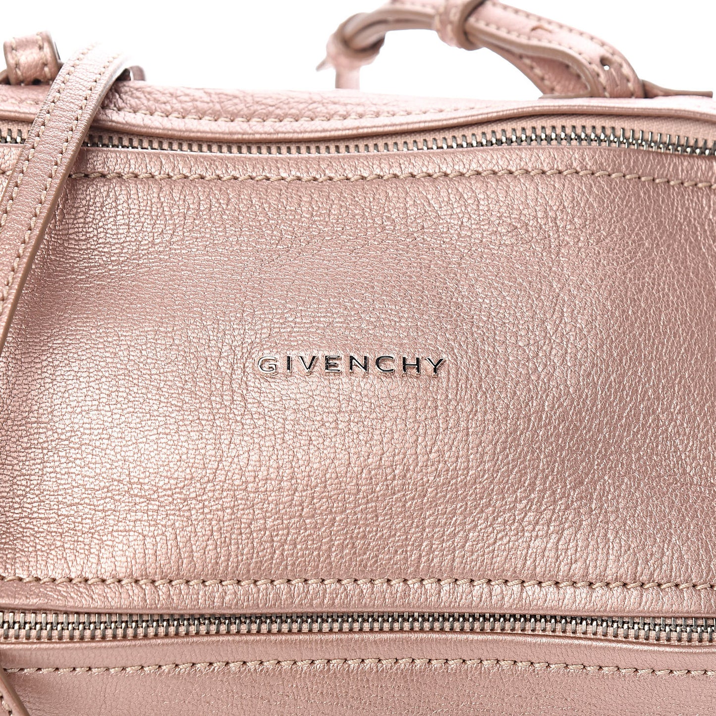 Metallic Sugar Goatskin Mini Pandora Light Pink