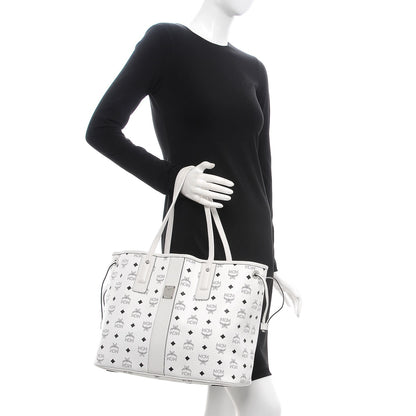 MCM Visetos Medium Liz Reversible Shopper Tote White 2 of 10