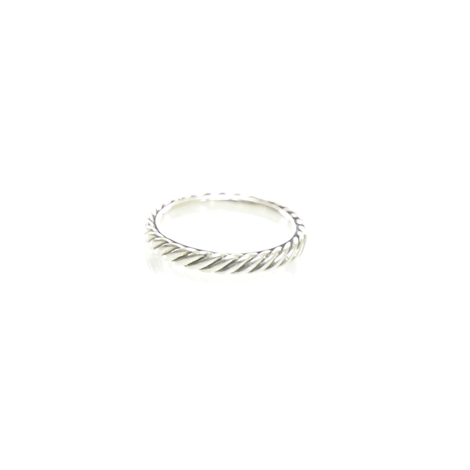 David Yurman Sterling Silver Stackable Cable Ring 6 1 of 4