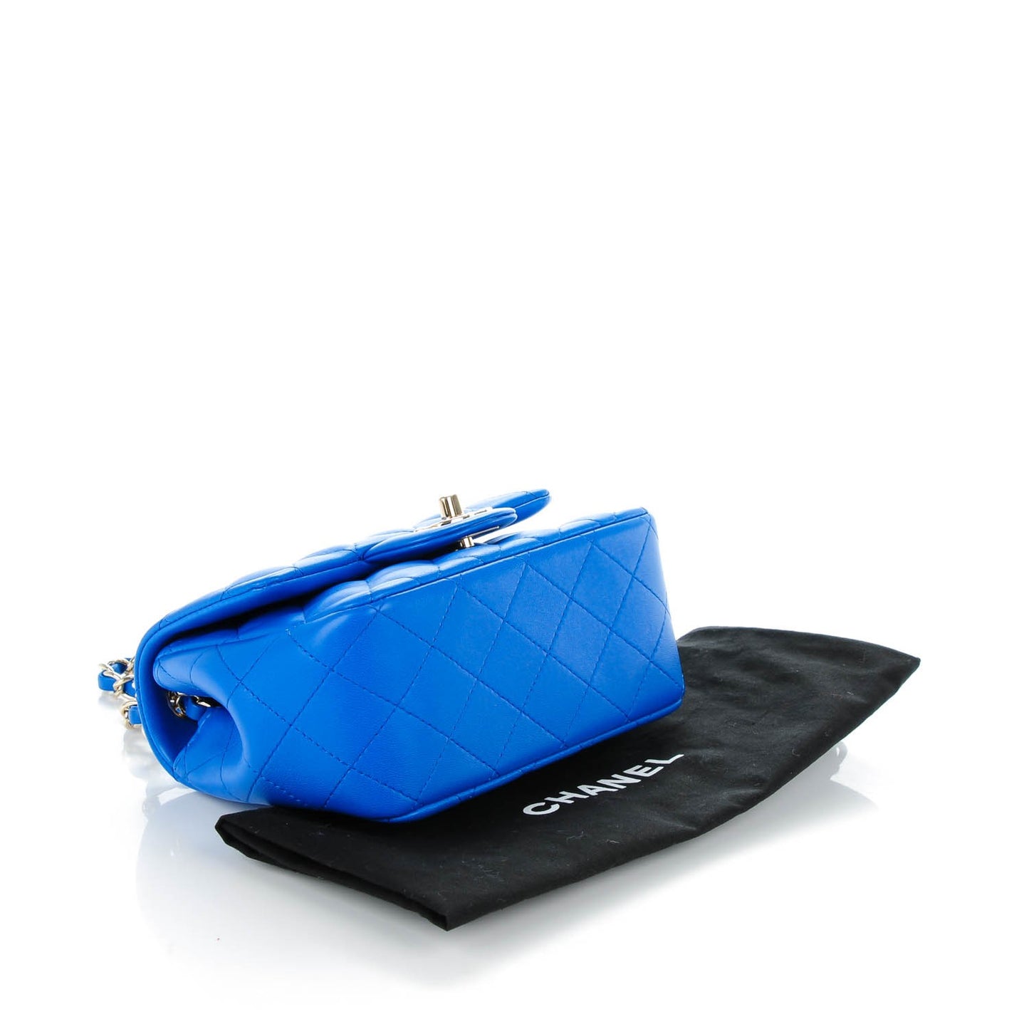 Lambskin Quilted Mini Square Flap Blue