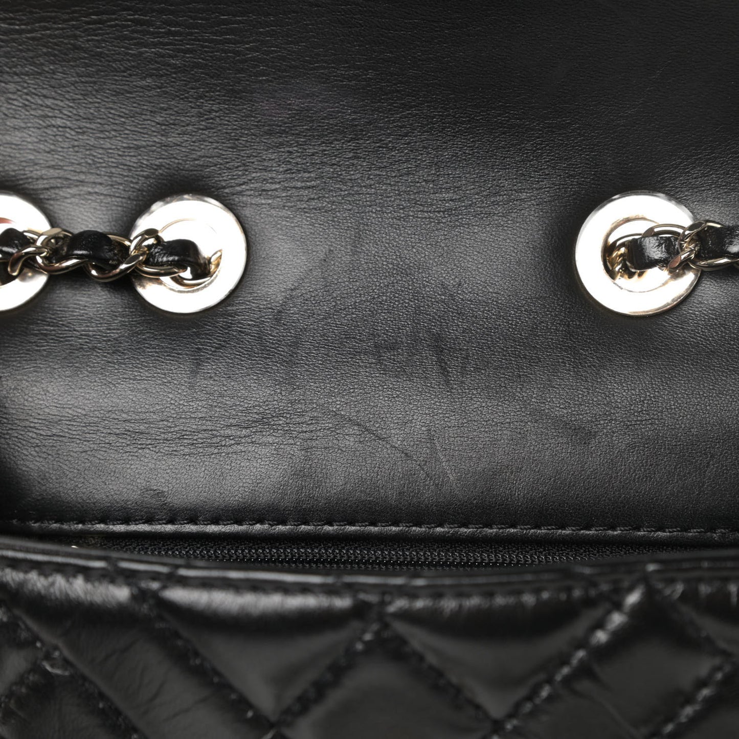 Shiny Lambskin Quilted Small Montcoco Flap Black