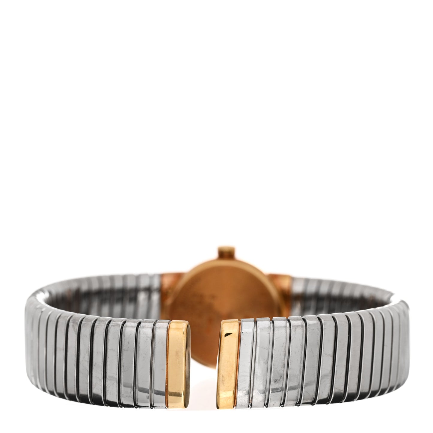 Stainless Steel 18K Yellow Gold 19mm Tubogas Quartz Watch Black