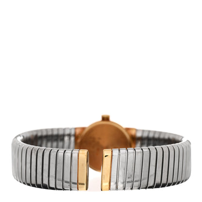 Bulgari Stainless Steel 18K Yellow Gold 19mm Tubogas Quartz Watch Black 3 of 4