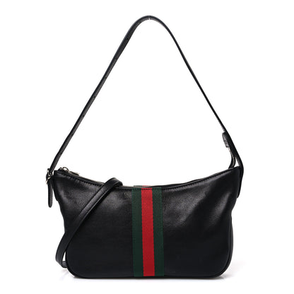 Gucci Calfskin Web Small Lunetta Crossbody Bag  Black 1 of 9