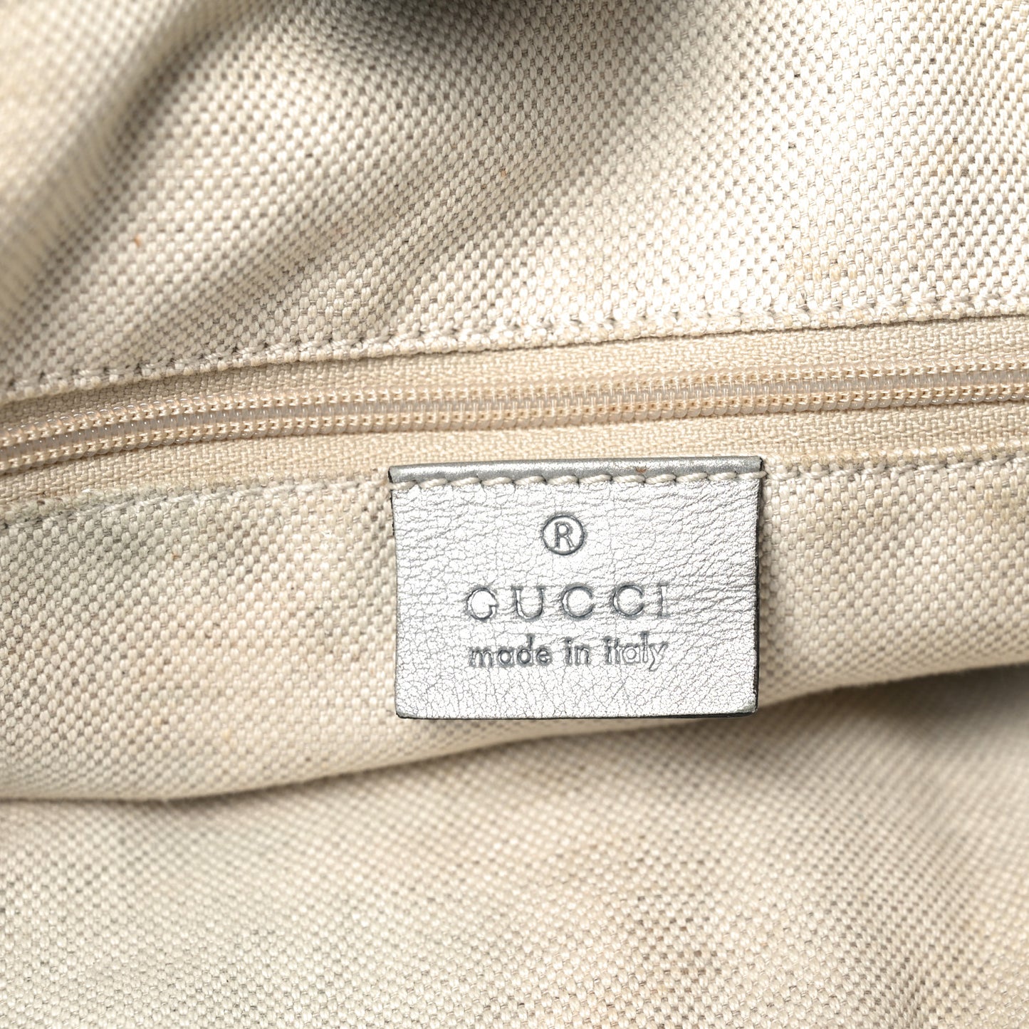 Guccissima Large Sukey Tote Silver