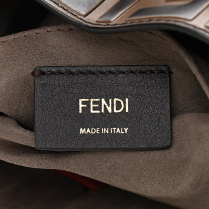 Fendi Vitello Grace F is Fendi Bi-Color FF 1974 Embossed Grande Mon Tresor Bucket Bag Maya Black Fragola 8 of 12