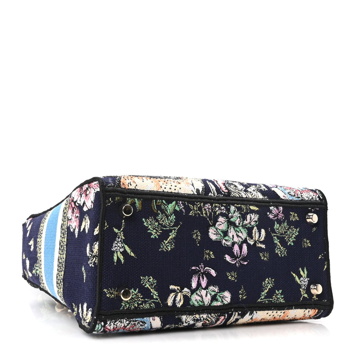 Christian Dior Canvas D-Constellation Embroidered Medium Lady D-Lite Bleu Multicolor 4 of 9