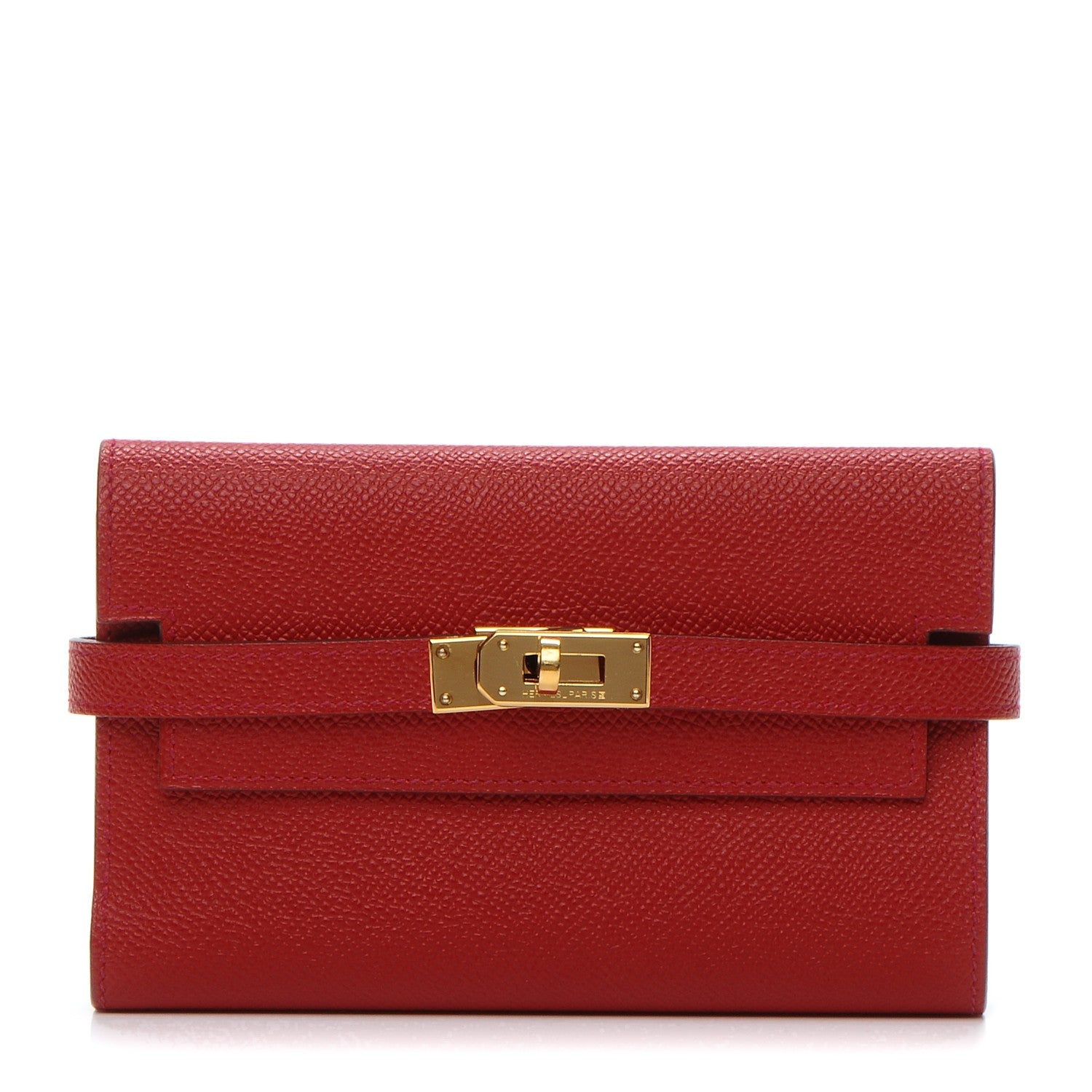 Hermes Epsom Kelly Medium Wallet Rouge Casaque 1 of 13