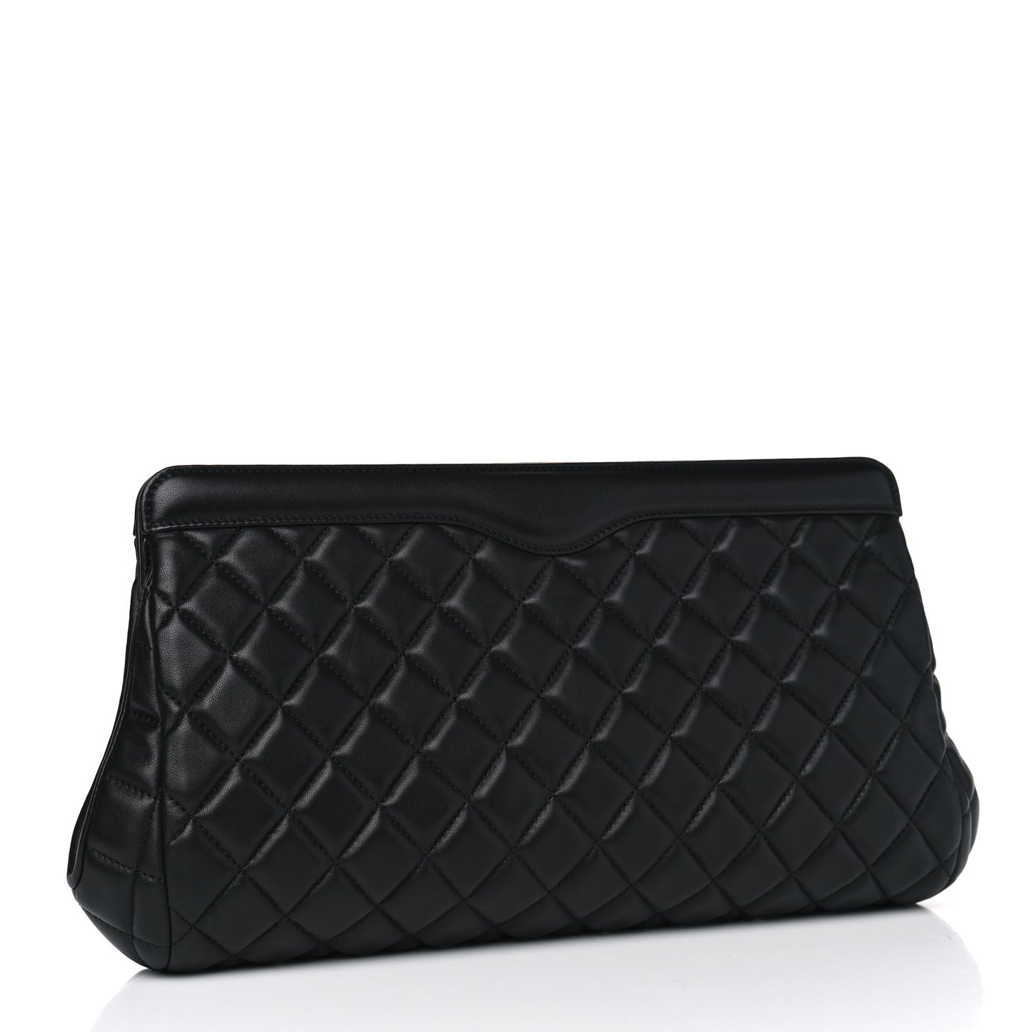 Lambskin Quilted Clutch Black