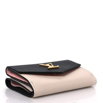 Louis Vuitton Calfskin Lockmini Wallet Black Cream Pink 4 of 7