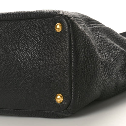 Prada Vitello Daino Side Pocket Tote Black 9 of 14