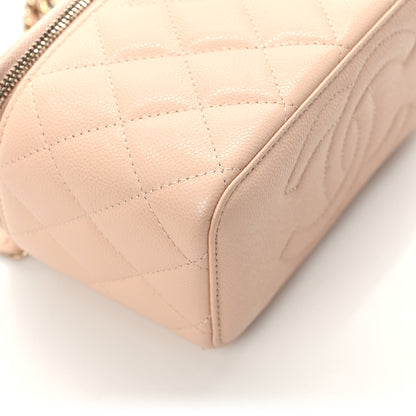 Chanel Caviar Quilted Small Vanity Case With Chain Light Beige 9 of 11