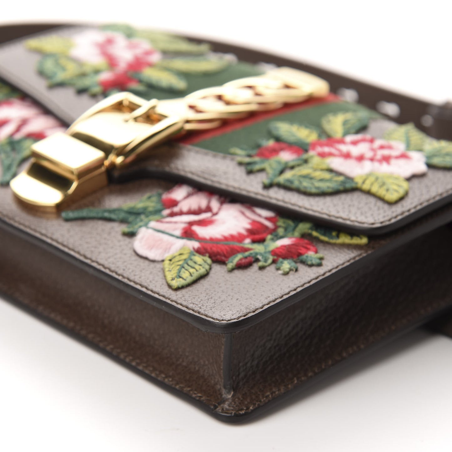 Calfskin Embroidered Sylvie Belt Bag 85 34 Brown