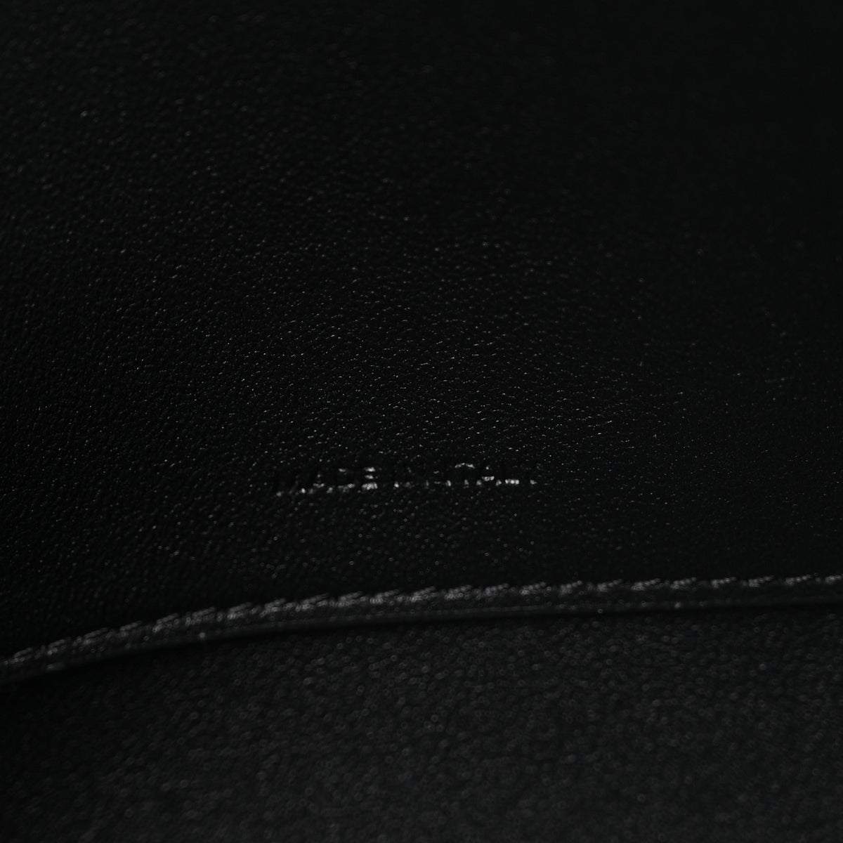Shiny Calfskin Triomphe Clutch Pouch Black