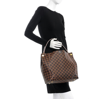 Louis Vuitton Damier Ebene Caissa Hobo Rose Ballerine 2 of 13
