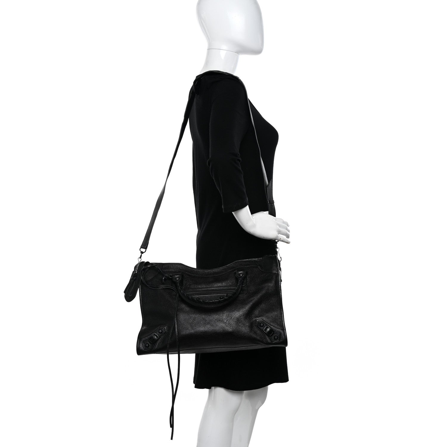 Balenciaga Chevre Black Metallic Edge Hardware City Black 2 of 10