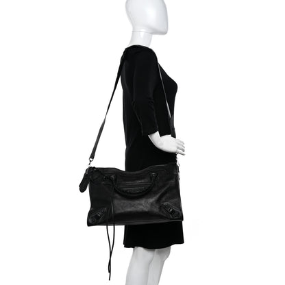 Balenciaga Chevre Black Metallic Edge Hardware City Black 2 of 10