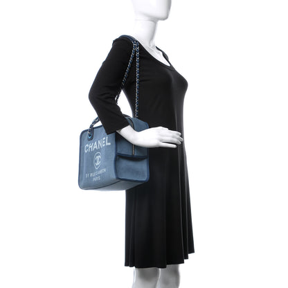 Chanel Denim Deauville Bowling Bag Blue 3 of 9