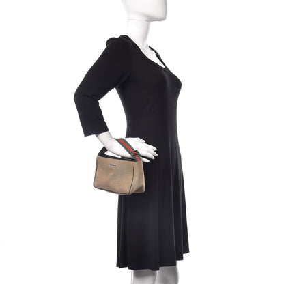 Gucci Canvas Web Shoulder Bag Dark Brown 2 of 9