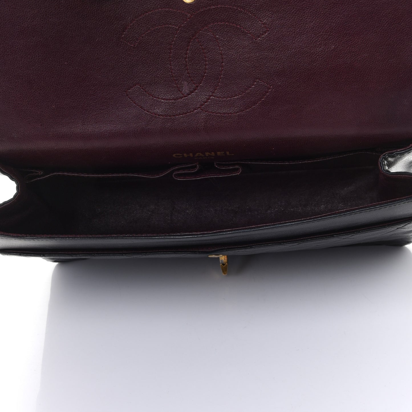 Lambskin Quilted Medium Bijoux Chain Double Flap Black
