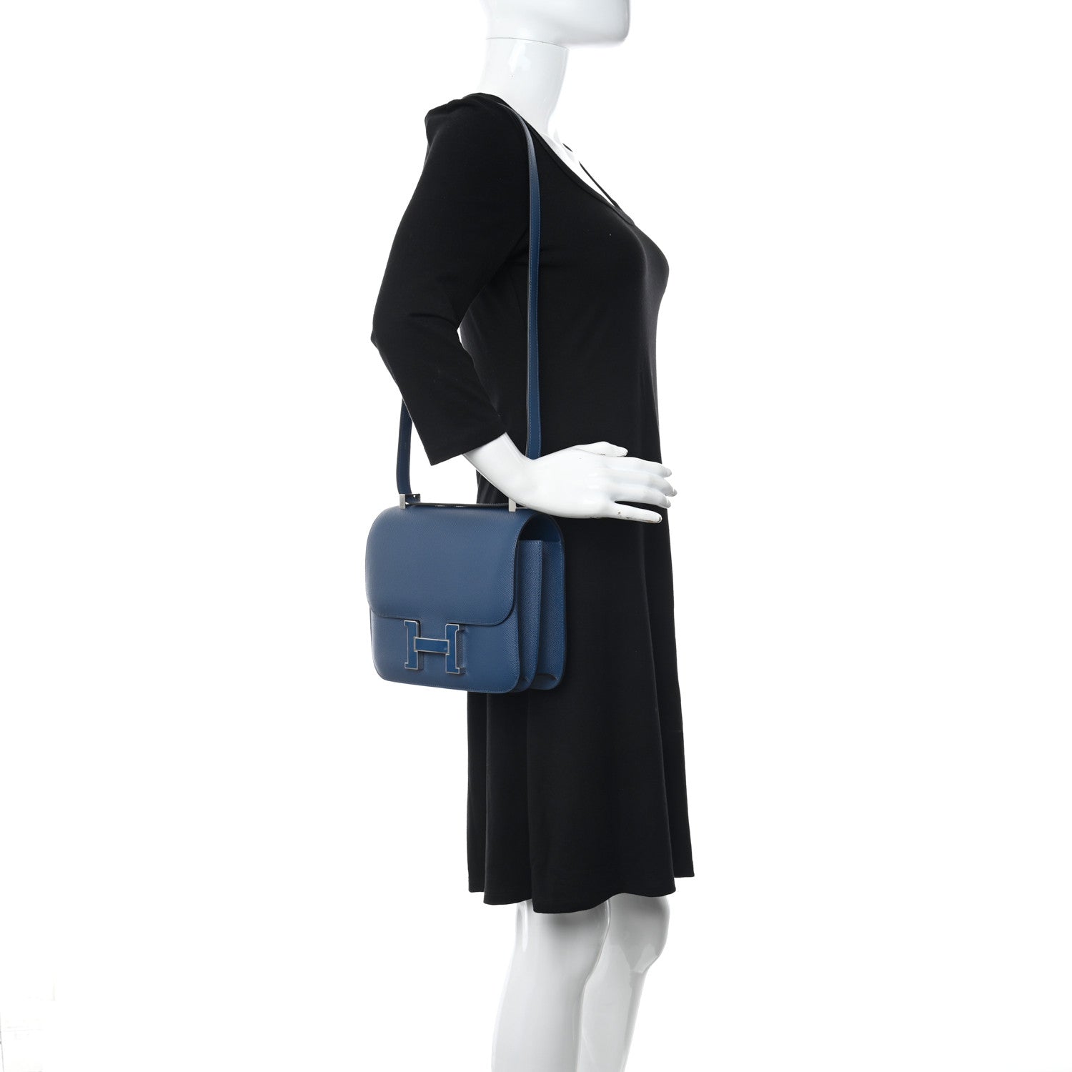 Hermes Epsom Enamel Constance 24 Deep Blue 2 of 12