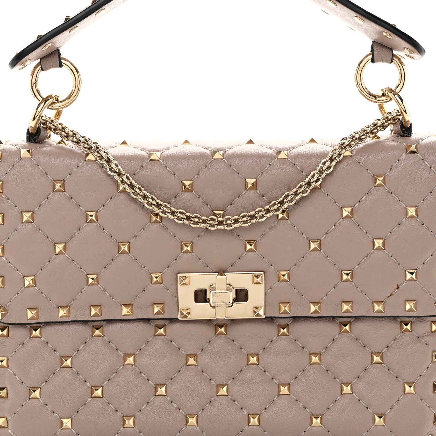 Valentino Garavani Lambskin Medium Rockstud Spike Shoulder Bag Poudre 6 of 11