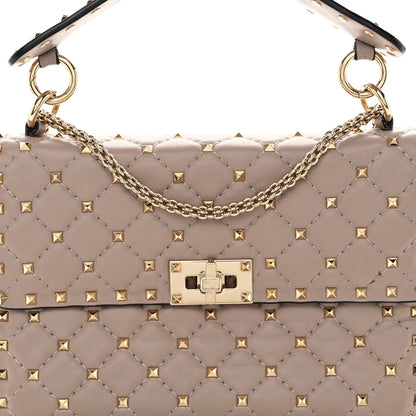 Valentino Garavani Lambskin Medium Rockstud Spike Shoulder Bag Poudre 6 of 11