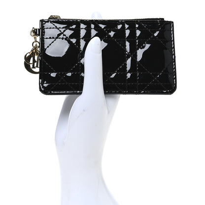 Christian Dior Patent Cannage Lady Dior Key Pouch Black 2 of 6