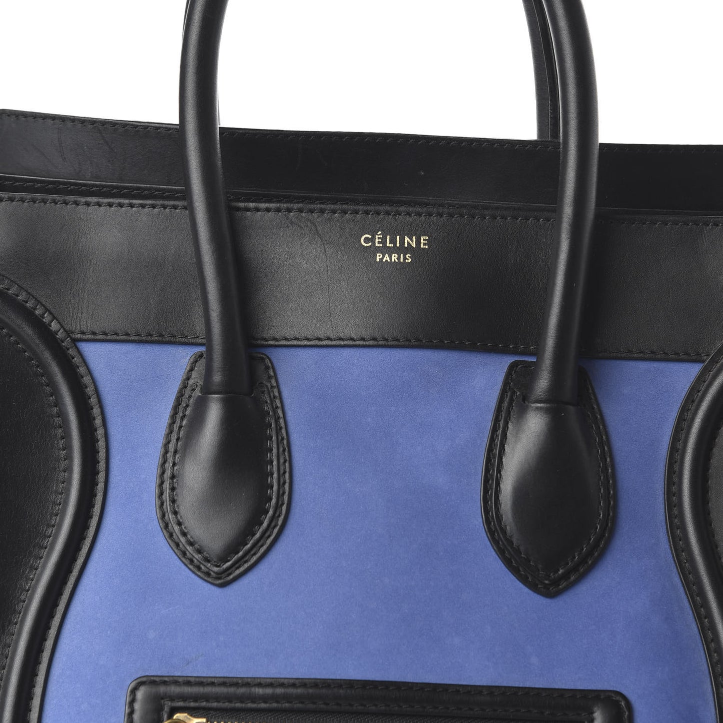 Nubuck Smooth Calfskin Mini Tri-Color Luggage Royal Blue