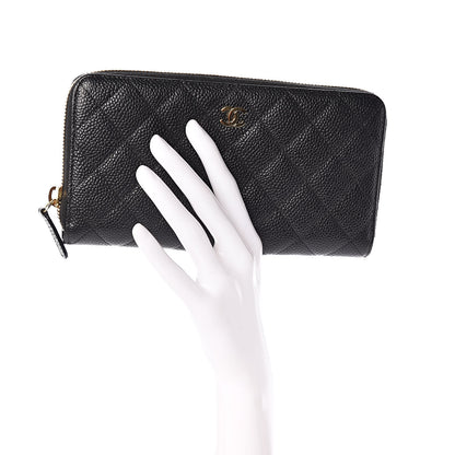 Chanel Caviar Quilted Large Gusset Zip Around Wallet Black 2 of 9