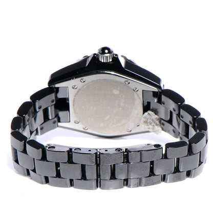 Chanel Stainless Steel Ceramic Diamond Pave Bezel Dial 33mm J12 Quartz Watch Black 3 of 6
