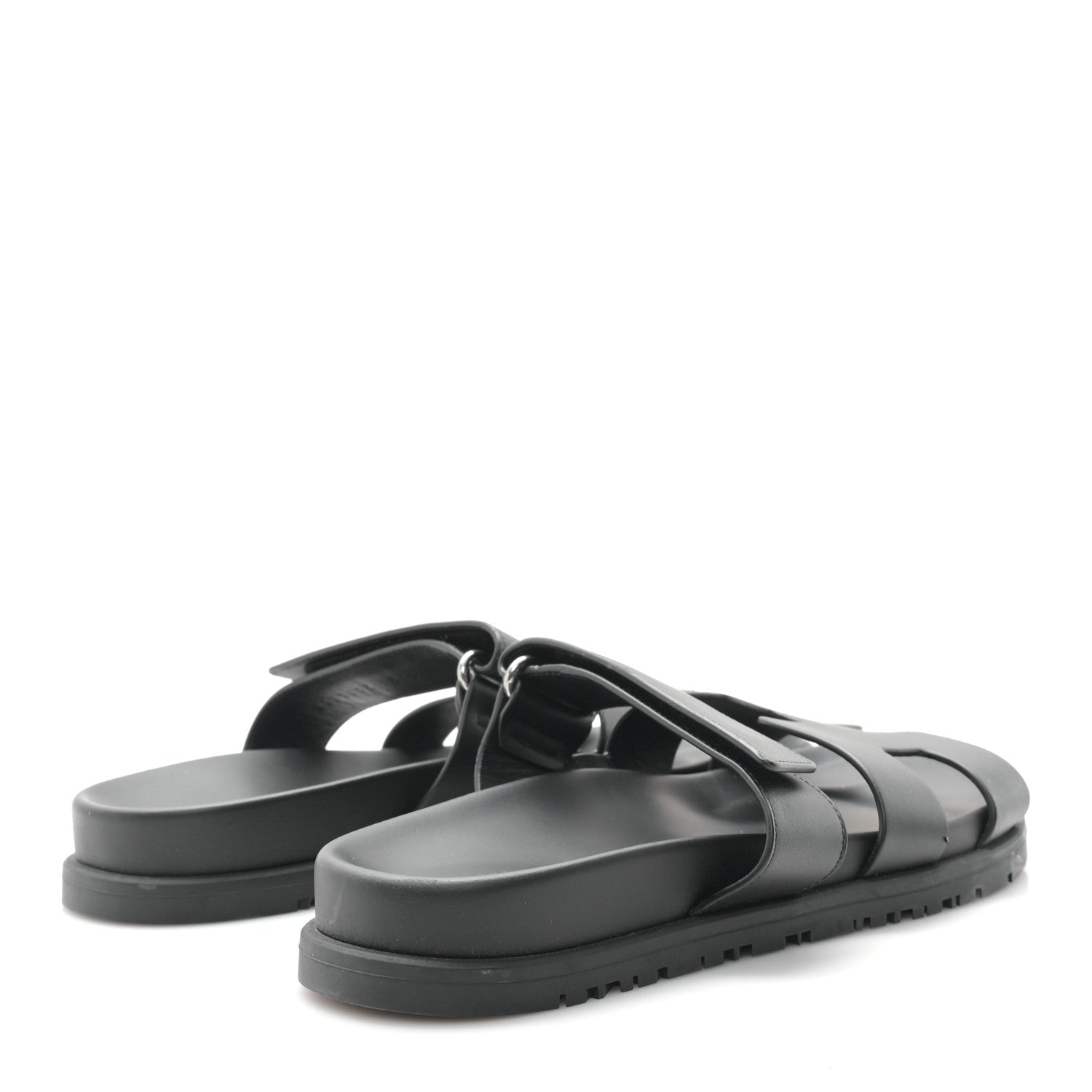 Hermes Calfskin Womens Chypre Sandals 36.5 Black 5 of 9