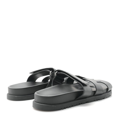Hermes Calfskin Womens Chypre Sandals 36.5 Black 5 of 9