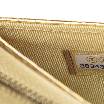 Chanel Calfskin Crocodile Embossed Cocodile Pouch With Chain Handle Gold 7 of 7