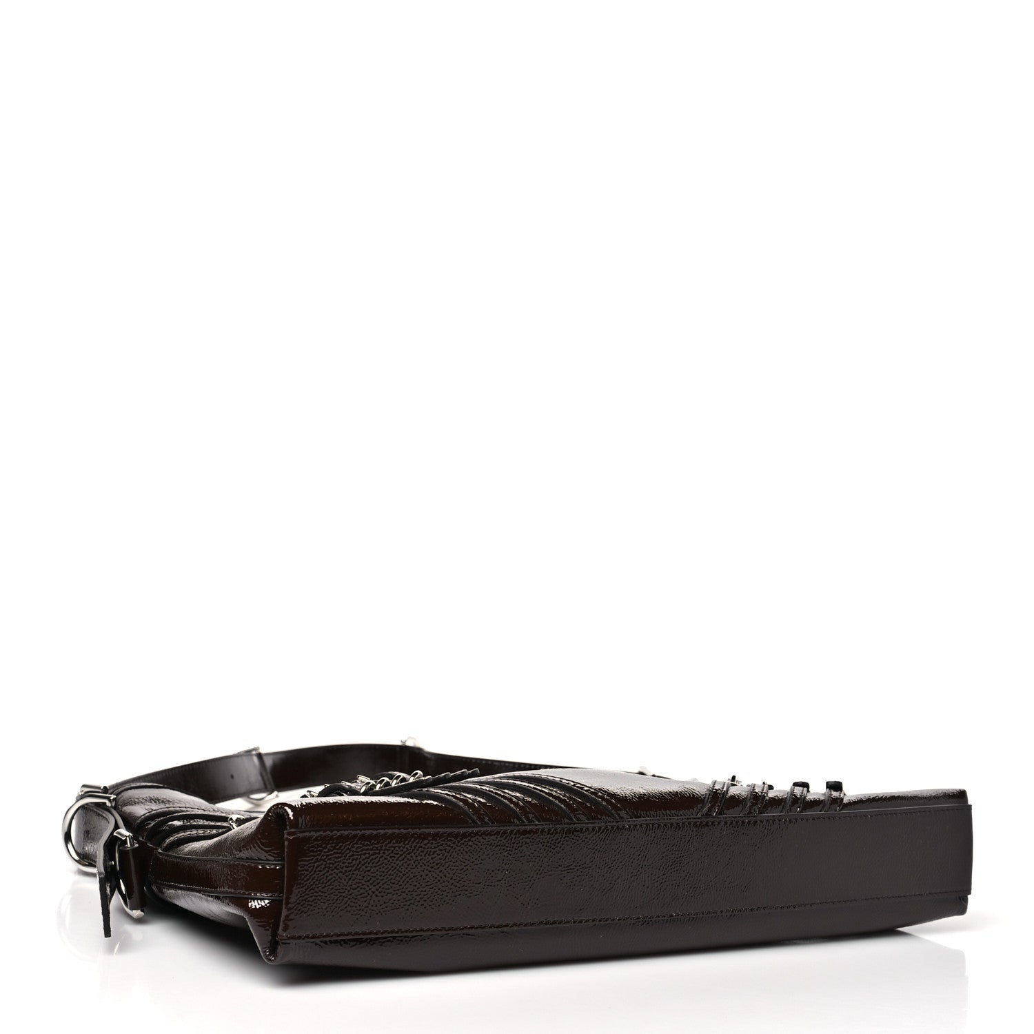 Givenchy Shiny Patent Calfskin Medium Voyou Bag Ebony Brown 4 of 10