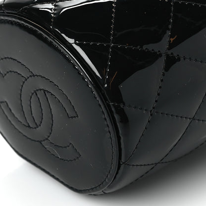 Chanel Patent Quilted Afternoon Tea Top Handle Vanity Case With Chain Black 10 of 10