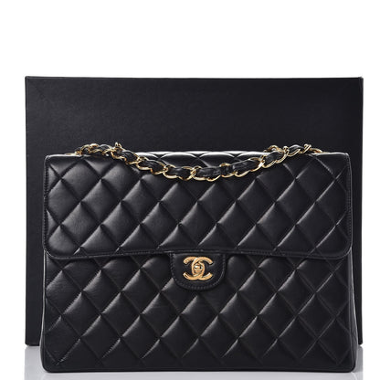 Chanel Lambskin Quilted Jumbo Single Flap Black 10 of 10