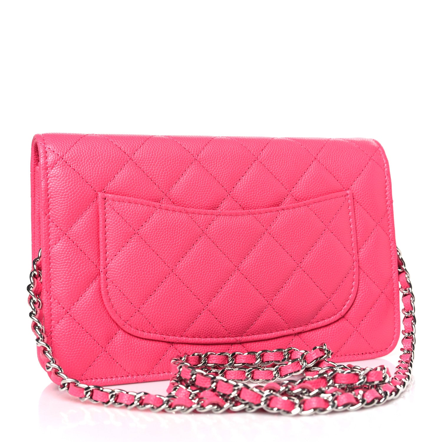 Chanel Caviar Quilted Chanel 19 Wallet On Chain WOC Dark Pink 3 of 10