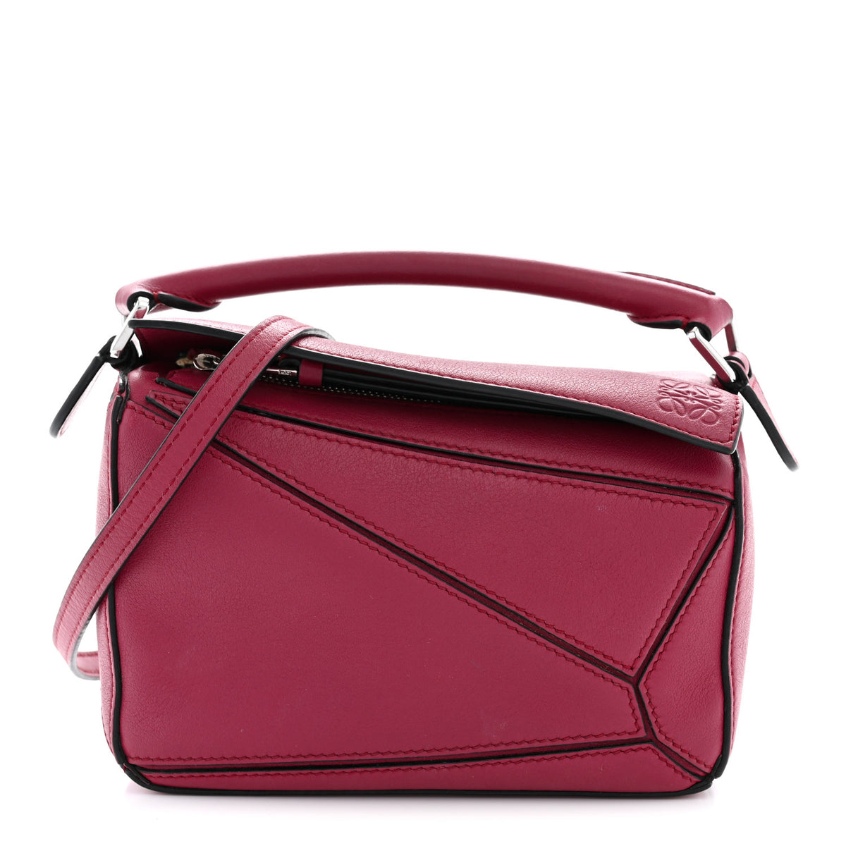 Loewe Calfskin Mini Puzzle Bag Raspberry 1 of 10